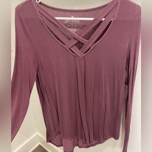 American Eagle cross-cross long sleeve T
